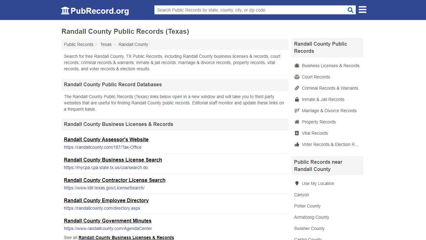 Free Randall County Public Records (Texas Public Records)